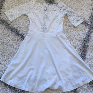 White Off the Shoulder Skater Dress